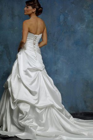 Robe de mariée naturel manche nulle col en forme de cœur en satin de mode de bal - photo 2