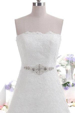 Robe de mariée luxueux plissage avec ruban de traîne moyenne avec perle - photo 2