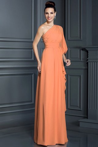 Robe demoiselle d'honneur longue avec chiffon jusqu'au sol d'épaule asymétrique maillot - photo 20