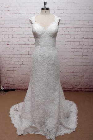 Robe de mariée festonné delicat de fourreau v encolure de sirène - photo 2