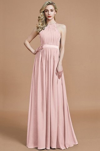 Robe demoiselle d'honneur ruché de princesse jusqu'au sol avec sans manches avec chiffon - photo 25