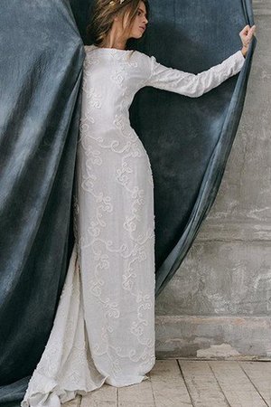 Robe de mariée vintage avec décoration dentelle appliques de fourreau jusqu'au sol - photo 2