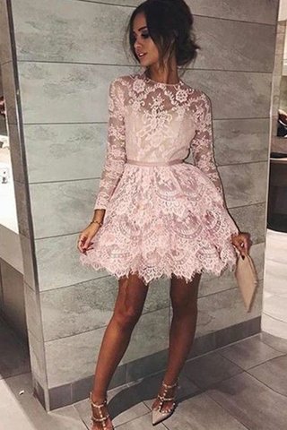 Robe de cocktail ligne a grosses soldes de princesse avec décoration dentelle naturel - photo 1