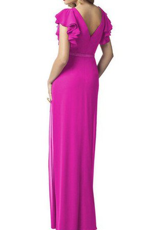 Robe demoiselle d'honneur longue en chiffon manche nulle collant jusqu'au sol - photo 2