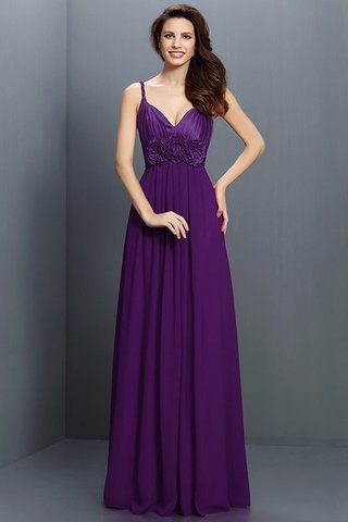 Robe demoiselle d'honneur a-ligne de princesse en chiffon avec fleurs fermeutre eclair - photo 13