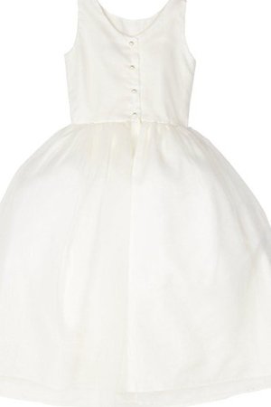 Robe de cortège enfant plissage facile ligne a en organza manche nulle - photo 2