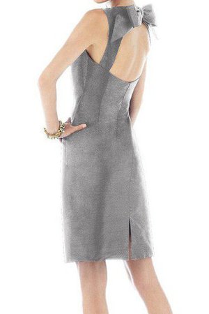 Robe demoiselle d'honneur bref fermeutre eclair ligne a manche nulle en satin - photo 2