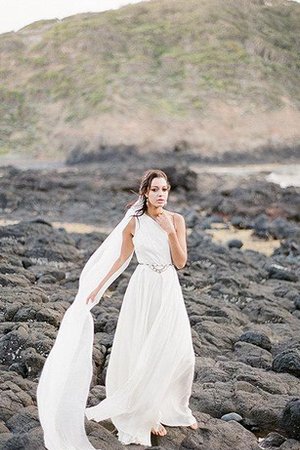 Robe de mariée manche nulle a plage avec perle fermeutre eclair fourchure latérale - photo 1