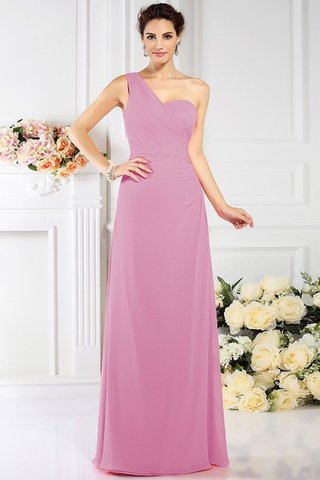 Robe demoiselle d'honneur longue plissé de princesse avec chiffon d'épaule asymétrique - photo 22