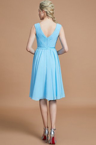 Robe demoiselle d'honneur avec chiffon de col en v ruché ligne a fermeutre eclair - photo 35