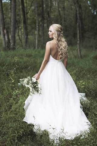 Robe de mariée morden dos nu en organza de traîne moyenne naturel - photo 1