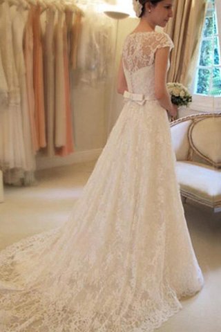 Robe de mariée encolure en carré appliques avec décoration dentelle ligne a accrocheur - photo 2