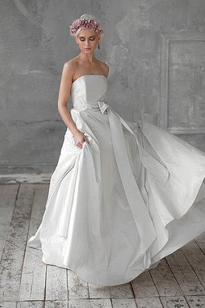 Robe de mariée naturel facile avec sans manches avec nœud à boucles de bustier - photo 1