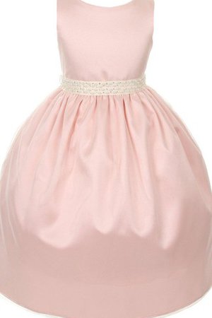 Robe de cortège enfant en taffetas avec perle avec nœud manche nulle de mode de bal - photo 1