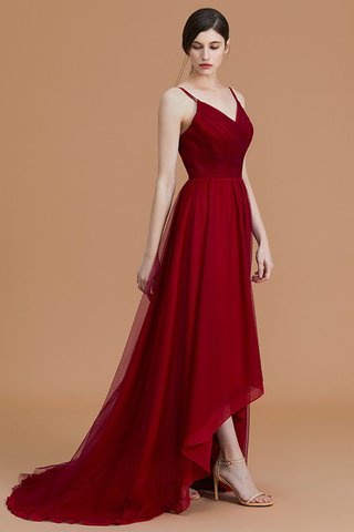 Robe demoiselle d'honneur a-ligne manche nulle avec chiffon avec zip de lotus - photo 8