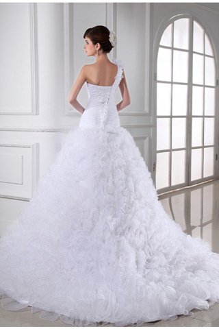 Robe de mariée en organza au drapée avec sans manches cordon de tour de ceinture empire - photo 2