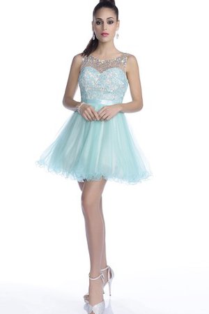 Robe de bal bref plissage nature en tulle appliques - photo 1