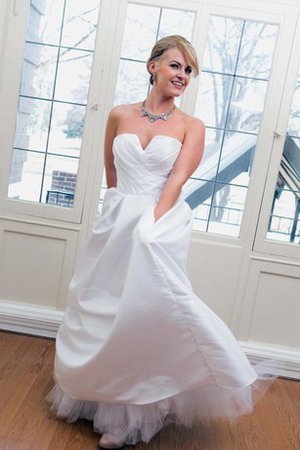 Robe de mariée naturel plissé longueur au niveau de sol textile en tulle de bustier - photo 2