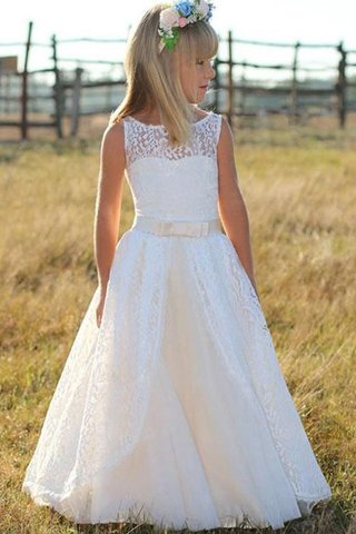 Robe cortège fille manche nulle avec ruban de princesse avec fleurs morden - photo 2