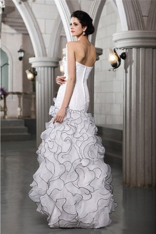 Robe de mariée en organza avec zip avec perle de tour de ceinture empire de bustier - photo 2