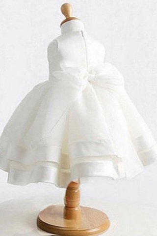 Robe de cortège enfant longue de mode de bal au niveau de cou avec zip en satin - photo 2