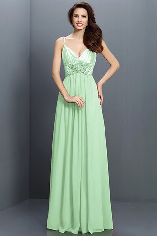 Robe demoiselle d'honneur a-ligne de princesse en chiffon avec fleurs fermeutre eclair - photo 27