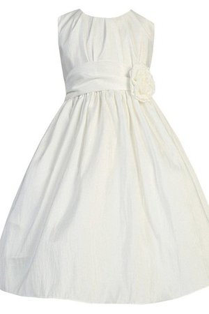 Robe de cortège enfant avec fleurs a-ligne longueur au niveau de sol avec nœud ruché - photo 1