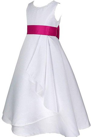 Robe de cortège enfant plissage col u profond a-ligne avec nœud avec sans manches - photo 2