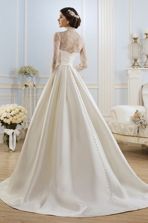 Robe de mariée romantique plissage avec nœud à boucles en dentelle de mode de bal - photo 2