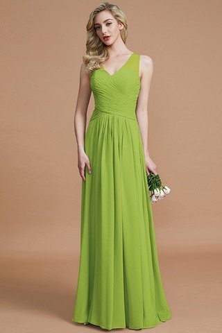 Robe demoiselle d'honneur naturel a-ligne avec sans manches avec chiffon v encolure - photo 19