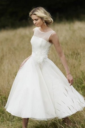 Robe de mariée intemporel luxueux en organza avec fleurs avec zip - photo 1