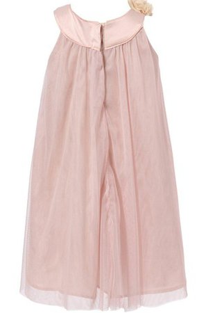 Robe de cortège enfant naturel en tulle manche nulle a-ligne avec zip - photo 2