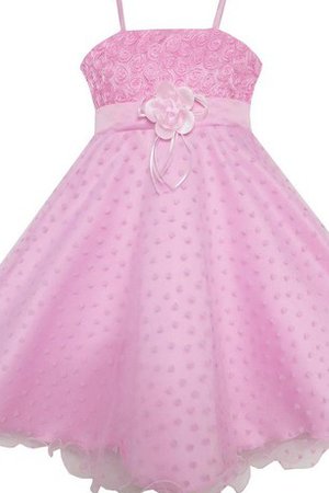 Robe de cortège enfant longueur mollet avec fleurs a-ligne avec zip textile taffetas - photo 1