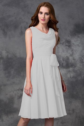 Robe demoiselle d'honneur courte en chiffon manche nulle encolure ronde fermeutre eclair - photo 18
