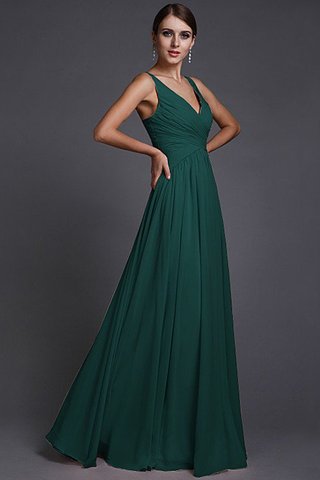Robe demoiselle d'honneur longue fermeutre eclair v encolure avec chiffon manche nulle - photo 13