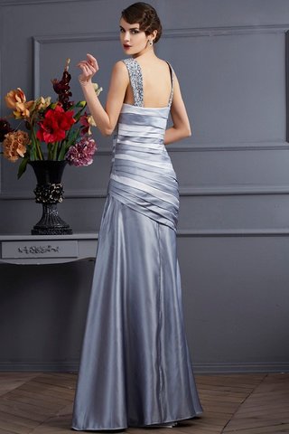 Robe de soirée longue plissage en satin grandes bretelles bandouliere spaghetti - photo 2