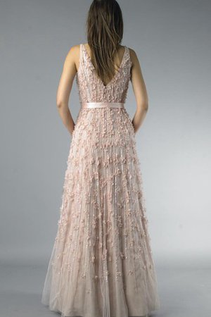 Robe de bal en forme textile en tulle manche nulle longueur au niveau de sol avec perle - photo 2