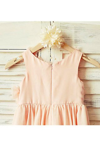 Robe de cortège enfant naturel en chiffon bandouliere spaghetti avec fleurs de princesse - photo 5