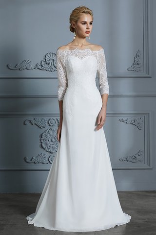 Robe de mariée avec manche 1/2 epaule nue onirique de sirène naturel - photo 4