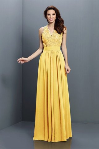 Robe demoiselle d'honneur longue fermeutre eclair de princesse avec chiffon jusqu'au sol - photo 12