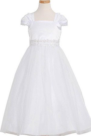 Robe de cortège enfant pailleté encolure en carré avec manche courte a-ligne - photo 1