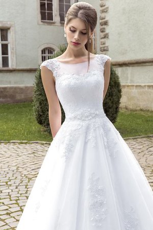 Robe de mariée humble plissé delicat col en bateau manche nulle - photo 2