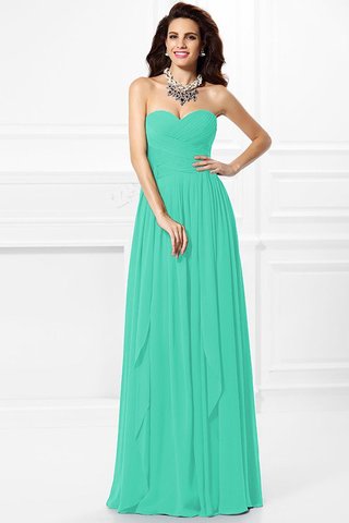 Robe demoiselle d'honneur plissage longue en chiffon a-ligne de princesse - photo 15