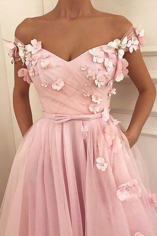 Robe de bal pétillant de princesse d'epaule ecrite longueur au ras du sol naturel - photo 1