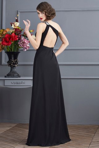 Robe de bal d'épaule asymétrique de fourreau avec chiffon manche nulle avec perle - photo 2