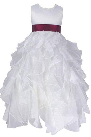 Robe de cortège enfant en organza avec zip de lotus avec gradins jusqu'au sol - photo 1