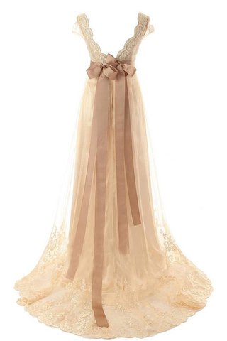 Robe de mariée de col en v incroyable en tulle de princesse naturel - photo 2