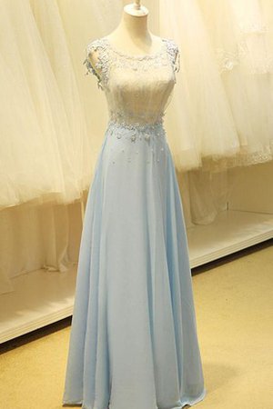 Robe de bal naturel avec manche épeules enveloppants ligne a decoration en fleur noeud - photo 1