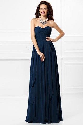 Robe demoiselle d'honneur plissage longue en chiffon a-ligne de princesse - photo 12