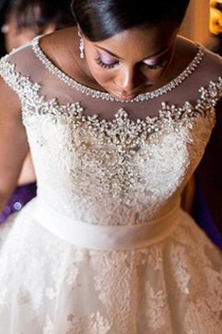Robe de mariée angélique avec perle de princesse appliques avec sans manches - photo 3